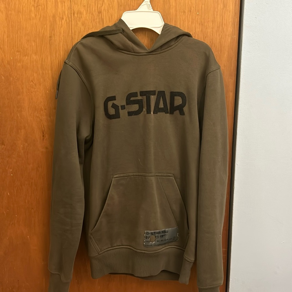 G-Star RAW dark bronze green hooded sweater